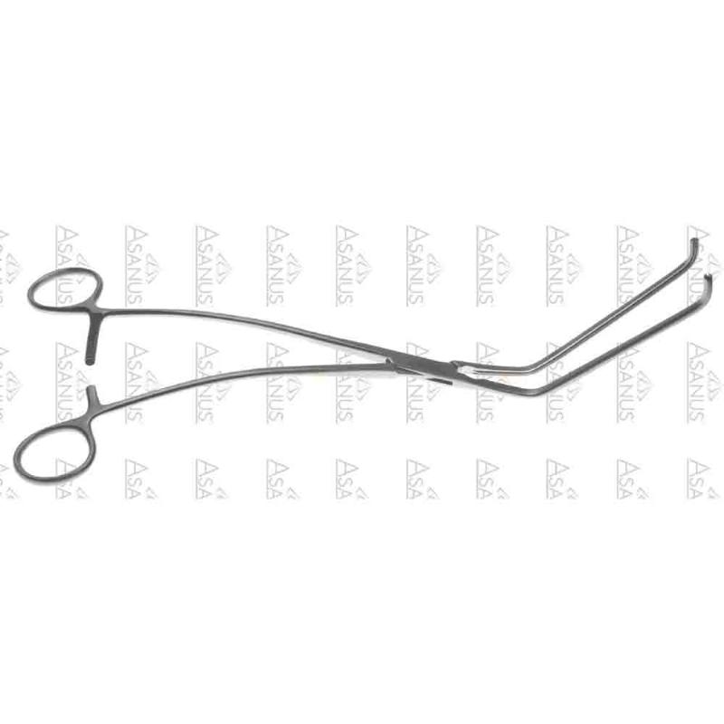 Зажими Honkong "De Bakey", для трансплантації печінки, зубці De Bakey, вигнуті, довж щелепи 111 мм, довжина 300 мм. Бренд - Asanus Medizintechnik Gmb, Німеччина